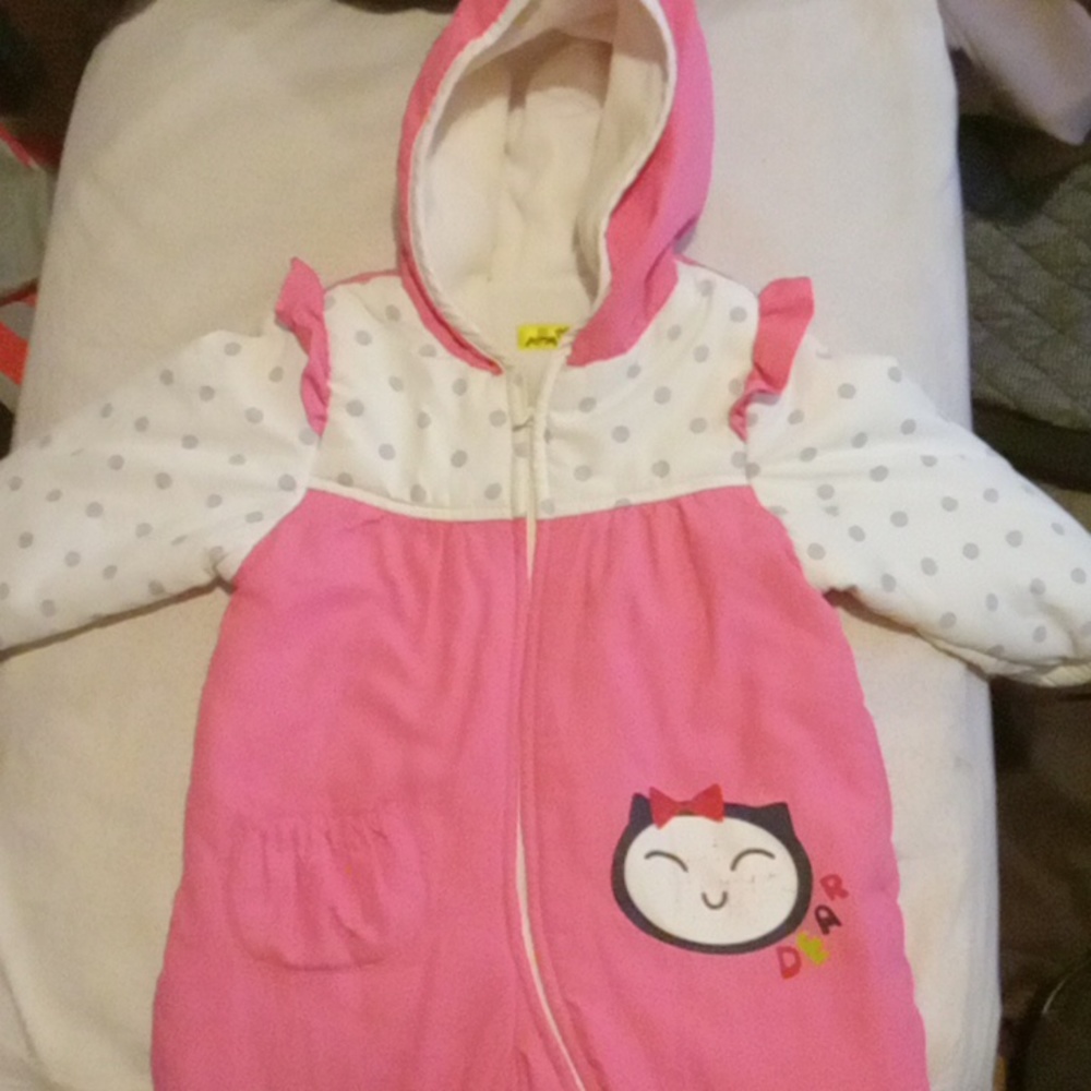 Kids girls winter one piece jumper with zipper